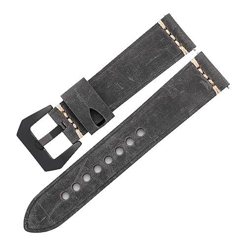 Correa de reloj cuero genuino para hombre en medidas de 22mm y 24mm acabado retro