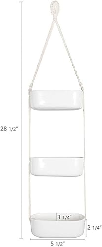 Miniatura 6 de Mkono Maceta colgante de cerámica de 3 niveles y mini macetas colgantes con colgadores de plantas para ventana