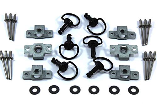 6x dzus Cierres 17mm D8-316-414-191 Negro Anilla en D Panex Tachuelas & Remache Clip/Placa) Cover