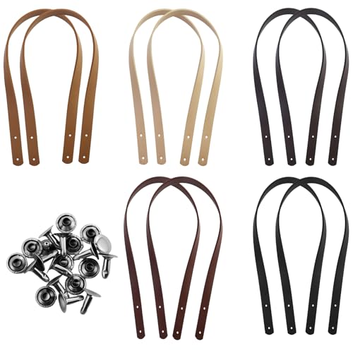 JRSHIRLEYLTD 10 asas de piel para bolso, 60 cm, desmontables, con remaches para bolsos, monederos, correas de cuero, para bolsos (5 colores)