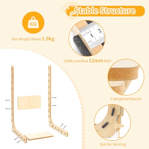 Nxwjoy Cat Scratch Pad Felt Cat Scratcher for Indoor Cats Scratching Board Scratchers for Large Cat Scratch Furniture Protector with Ball Kitten Toys L Shape 26.8 Inch Grey — view 4