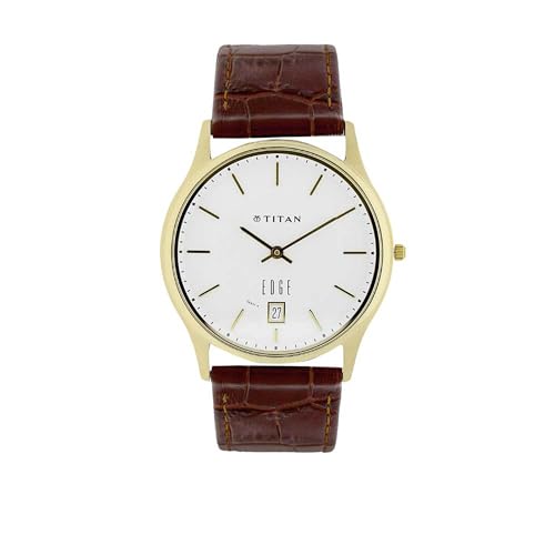 Titan Edge White Dial Analog with Date Leather Strap Watch for Men-NS1683YL01 (B079RW7JGG) Amazon Price History, Amazon Price Tracker