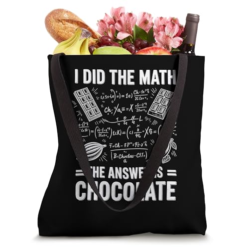 Bolso tote con frase divertida sobre chocolate y matemáticas miniatura 4