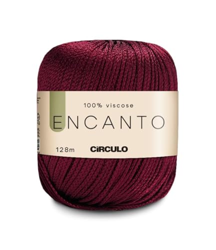 Image of CIRCULO Encanto Yarn 100% Viscose - Luxury & Shine - Light Worsted Weight Yarn - 140 yds, 3.52 oz - Color 3794 - Bordeaux