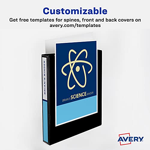 avery durable clear view 3 ring binders 2 inch ezd rings 1 white binder 09501