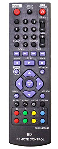 Smartby AKB73615801リモコン LGブルーレイDVDプレーヤー BD220 BD630 BP325W BP335WN BP125 BP125N BP135W-N BP200 BP220 BP220N BP320 BP320N BP325N BP325N