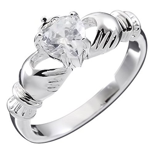 Bague d'amour Claddagh femme en argent, scellez votre promesse avec ce cœur brillant