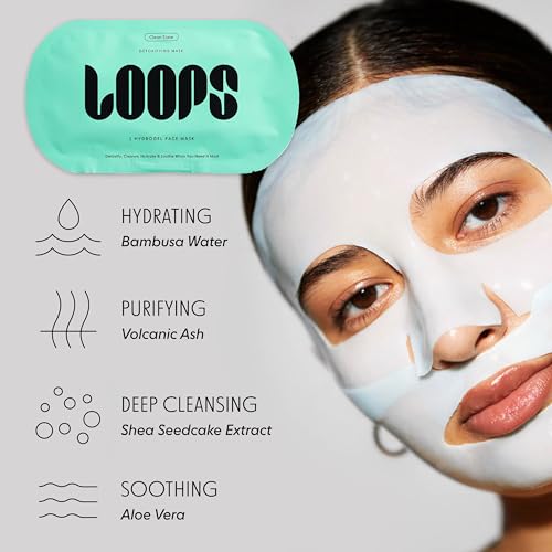 LOOPS CLEAN SLATE - Detoxifying Hydrogel Face Mask - Detoxify, Cleanse & Soothe - Deeply Purifying and Super Hydrating - Minimizes the Look of Pores - Mother's Day Gifts for Mom - 5 pc - Image 4