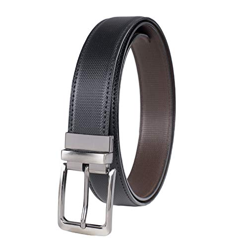 Image of Keviv PU-Leather Formal, Casual & Reversible Belts For Men (Black /Brown) (GB-)