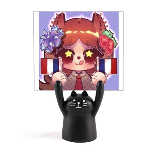 Support mémo chat noir et écureuil, idée cadeau déco originale pour bureau