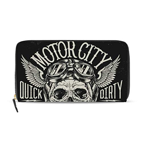 Porte-monnaie en cuir pour femme motif crâne vintage idée cadeau originale