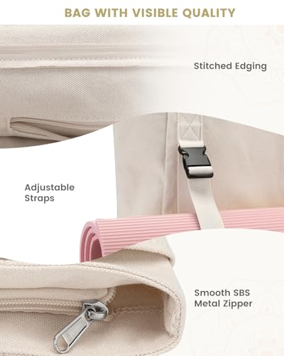 Gonex Yoga Mat Bag For Women Canvas Tote Pilates Gym Bag With Mat Carrier - image 4