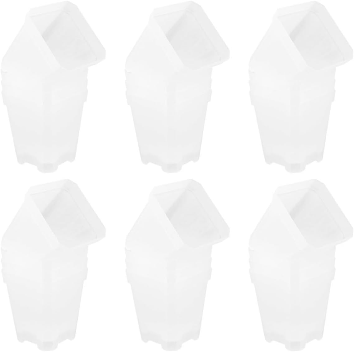 SUPVOX 50pcs Small Plastic Square Planter Pots for Succulents and Mini Green Plants, Thickened Nursery Pots for Home Gardening and Seed Starting