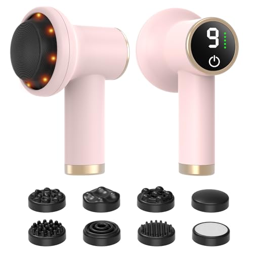 Masseur Anti-Cellulite Électrique Rechargeable Rose Poudré, Appareil Minceur 9 Vitesses, 8 Têtes...
