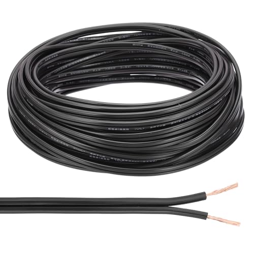 Fil pour fil LED et câble audio noir 18/2 souple pour éviter les surchauffes
