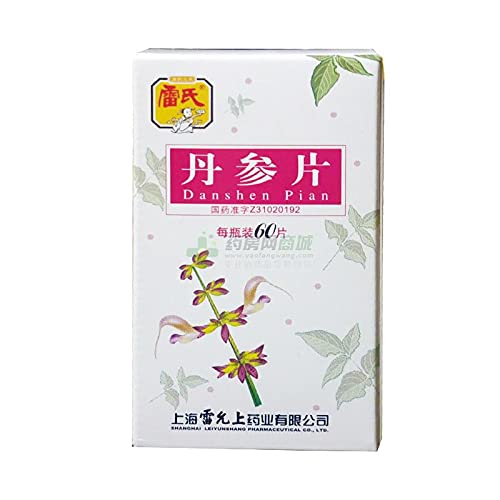 Lei Yun Shang 丹參片 Dan Shen Pian - Helps Cardiovascular and Circulatory System 60 Pills (1 Pack)