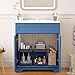 LDarqeer 30 Inch Bathroom Vanity with Ceramic Sink, Easy Tool-Free Installation Modern Farmhouse Sink Cabinet for Bathroom Remodel (Blue)