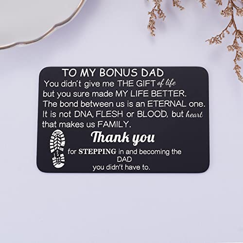 Ralukiia Step Dad Keychain Bonus Dad Wallet Card Birthday Christmas Fathers Day Extra Father Gift for Stepdad from Daughter2