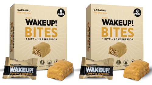 Image of WAKE UP! Caramel Caffeinated Bites, 1.5 Espressos, 2 Pack (16 Bites)