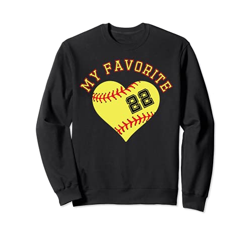Softball Player 22 Jersey Outfit No #22 Sports Fan Sweatshirt, Black