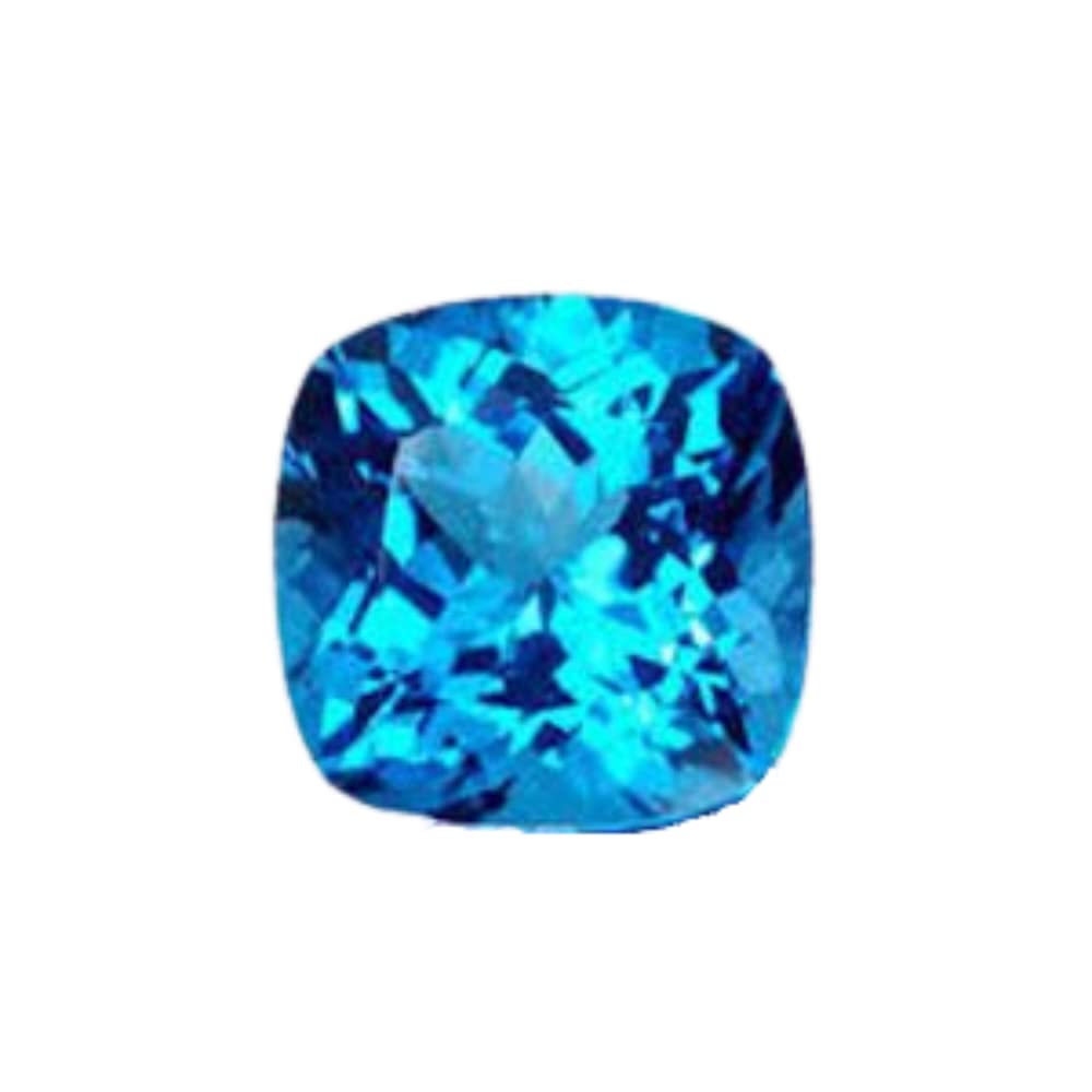 JAI GEMS10 Pcs Natural Deep Blue Swiss Blue Topaz Faceted Gemstone Top Quality Shape: Cushion, 10 Pcs Wholesale Lots