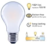 greenandco 4 x żarówka LED | matowa | E27 A60 | 7,2 W 1521 lm | zastępuje 100 W | 4000 K neutralna biel | 320° | 230 V | bez migotania | klasa efektywności energetycznej A | bez możliwości ściemniania