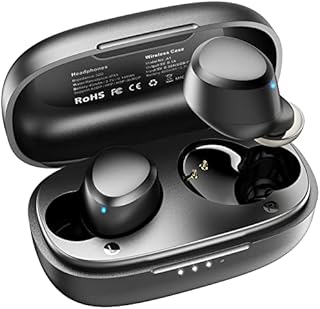 TOZO A1 Mini Wireless EarbudsBluetooth 5.3 Earphones in Ear Light-Weight Headphones Built-in Microphone, Immersive Premium Sound Long Distance Connection Headset with Charging Case, Black
