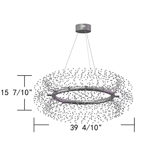 Aloadecor Bulb Included 12-Lights W39.4In Stainless Steel Firework Crystal Chandelier In Antique Bronze Wagon Wheel Chandeliers Gold Round Pendant Ring Ceiling Lighting For Living Room Dining Room #TOP5