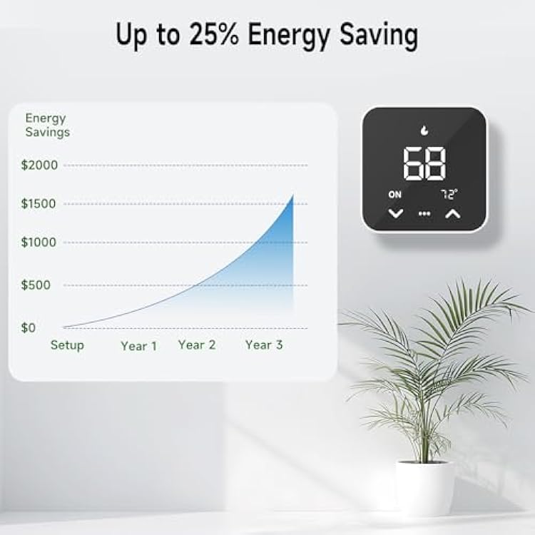 Smart Thermostats for Home, WiFi Thermostats Programmable for House, Works with Alexa and Google Assistant, Remote Control Tuya/Smart Life, C-Wire Required