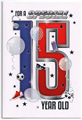 Birthday Card for Fifteen 15th (15) Year-Old Boy - Free 1st Class Post (UK)