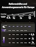 FACHNUO Rollstuhlrampe 91cm Faltbare Aluminium Schwellenrampe mit verstellbaren Stützbeinen, 362kg Tragfähigkeit, rutschfeste & tragbar, Schwarze Rampe für niedrige Treppen, Stufen, Türen, Eingänge
