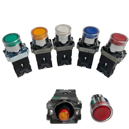 Interruptor de botón XB2 con autorreinicio instantáneo y luz LED roja para panel de 380V 2