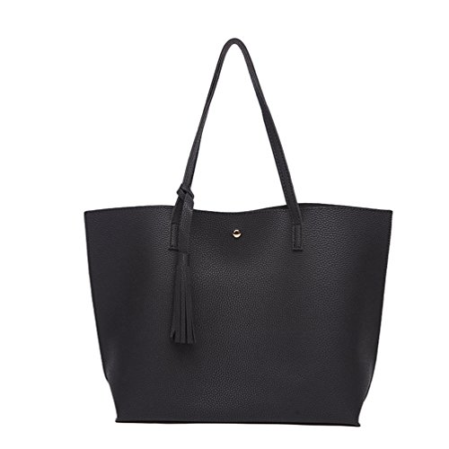 LINNUO Bolsos Bandolera con Borlas Bolsos de Mano de PU Piel Shoppers...