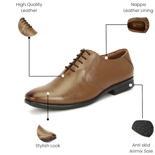 Image of Leatherful Formal Lace-up Derby Shoes for Men | Full Grain Leather | Office, Party, All Occassion | Genuine Leather | Smart Casual YKDB040