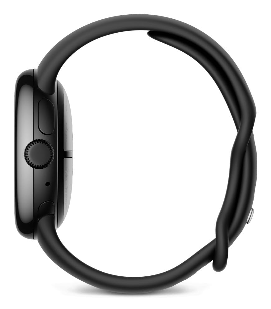 Image of Google Pixel Watch 3 (41 mm) - Android smartwatch with heart rate tracking, advanced running from Fitbit, fitness insights, 24-hour battery - Matte Black Aluminium Case - Obsidian band - LTE