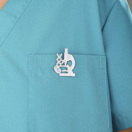 Image of Science and Medical Microscope Brooch,Colorful Enamel Lab Pin Jewelry for Scientists Laboratory Enthusiasts Badge Gifts