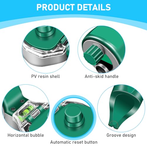 lllrlpeiase Upgrade Schlagschnur Gerät, 50m Verlängerte Dicke Strapazierfähige Schnur, mit Anti-Tintenleckage Tintentank, mit Schneller Schüttelgriff, für Exakte Linien, für Alle Untergründe (Grün)