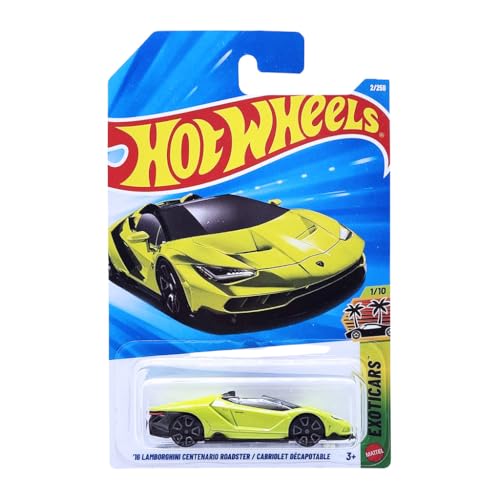 Image of Hot Wheels 16 Lamborghini Centenario Roadster Exoticars Ages 3 and Up 2 /250 (Green)