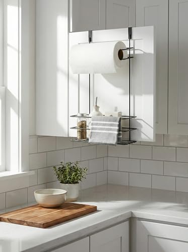 Orret Home Dolap İçi Asılabilir Metal Kağıt Havluluk ve Deterjan Sepeti Organizer – Dolap Kapağına Asılabilir Kağıt Havlu Askılığı, Deterjan Düzenleyici Raf, Mutfak ve Banyo Kapak İçi Metal Organizer - Görsel 2