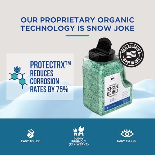 Natural Rapport Pet and Kid Friendly Ice Melt - Time Release Formula Lasts 3X Longer & Contains 25% More - Safer for Surfaces and Vegetation, Large 10 LB Jar