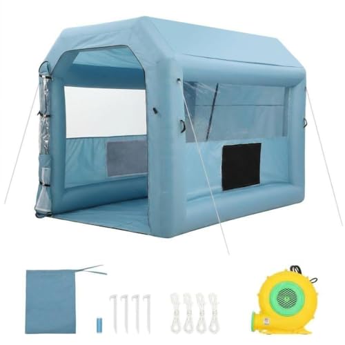 Inflatable Spray Paint Booth Tent, 10x8x8FT Portable Painting Enclosure with 3-Layer HEPA Overspray Filter & 750W High-Speed Blower