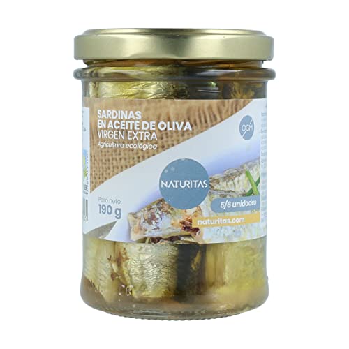 Sardinas En Aceite De Oliva Virgen Extra Ecológico 190 g BIO de Naturitas Essentials | En filetes | Sardina en conserva | Sin GMO