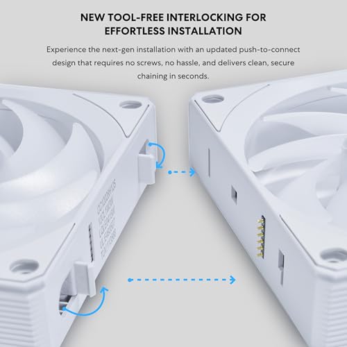 Image of Lian Li UNI Fan CL Wireless 120 - Triple Pack (Reverse Blade) - 2.4 GHz Wireless Signal RGB & PC Case Fans Control - Dual Light Zones - 28mm FDB - Controller Included and Required - White (12RCL1W3W)
