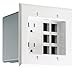 Leviton 690-W 15 Amp, 2-Gang Recessed Device with Duplex Receptacle and QuickPort Plate, Residential Grade, White