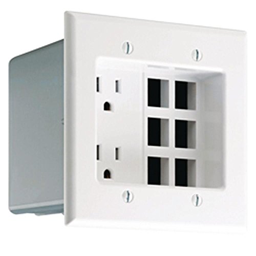 Leviton Recessed Duplex Receptacle, 125 Vac, 15 A, 2 Pole, 3 Wire, 690-W, White by Leviton - Used condition - US$11.73