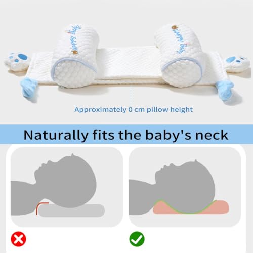 Almohada de cabeza plana para niños con soporte ergonómico 5