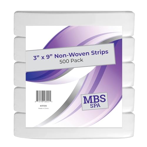 Non-Woven Strips 3" x 9", 500 Pack - For Hair Removal, Beauty Waxing Strips for Leg Face Chest Back and Bikini