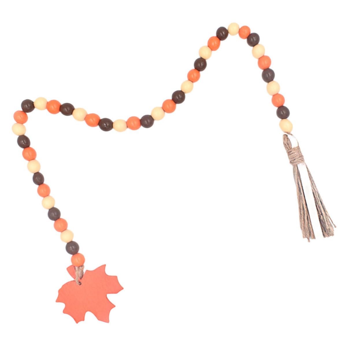 Decoración de otoño Sewroro con colgante de hojas de arce en madera y borlas de cuerda x2