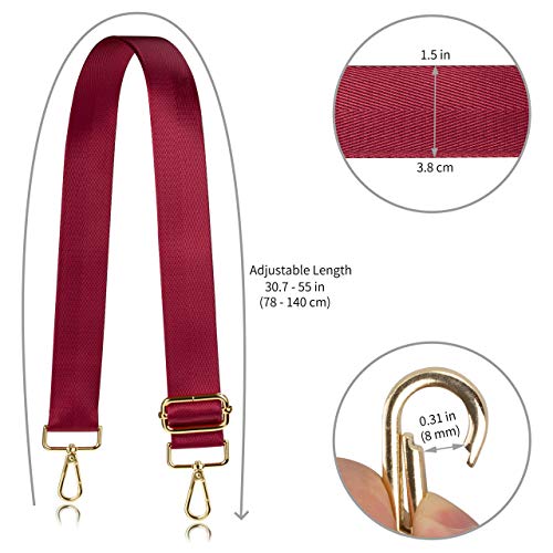 Allzedream Wide Purse Strap Replacement Crossbody Shoulder Bag Adjustable (Red) #TOP4