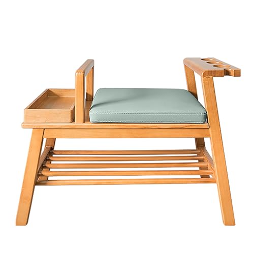 ZYZSY Banco Zapatero Cojín Extraíble, Descalzadora Madera, Baúl Zapatos Recibidor con Compartimentos De Almacenaje, para Dormitorio, Entrada, Ventana, vestíbulo(Log Color)